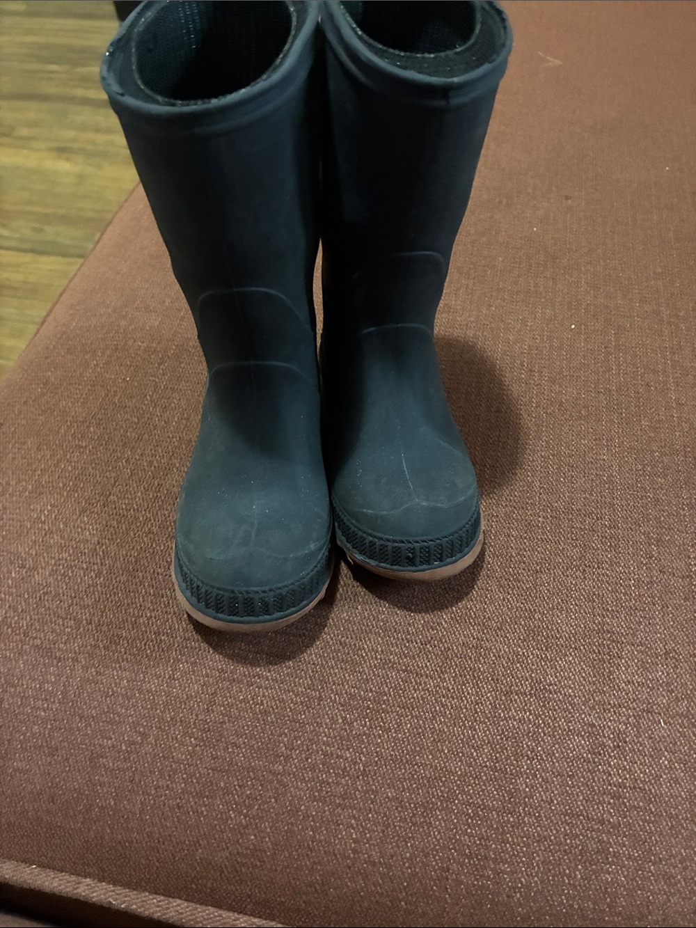 Kids Black Waterproof Winter Rain Boots